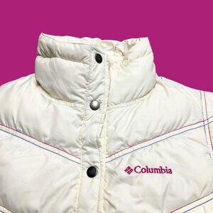 Columbia Vest Womens Medium White Omni-Shield Quilted Insulated Full Zip Puffer
